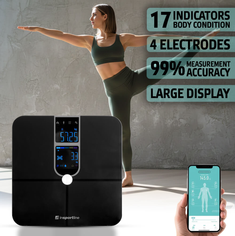 Chytrá osobní váha inSPORTline Syncale 100 černá