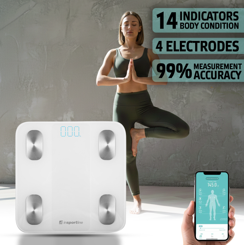 Chytrá osobní váha inSPORTline Syncale 20 bílá