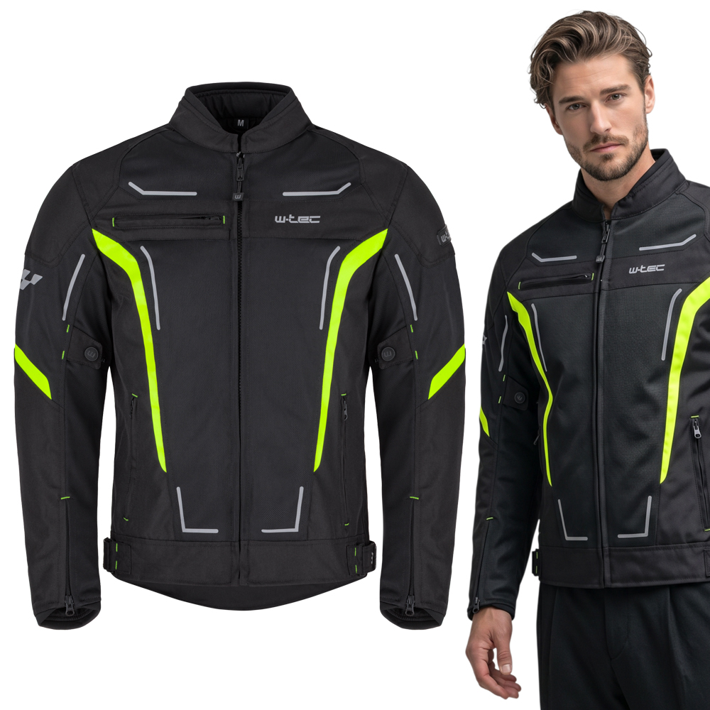 Letní pánská moto bunda W-TEC Mirelio černá-fluo M