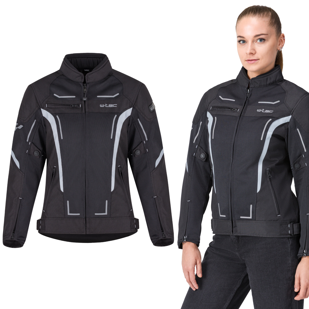 Letní dámská moto bunda W-TEC Mirelia černo-šedá XS
