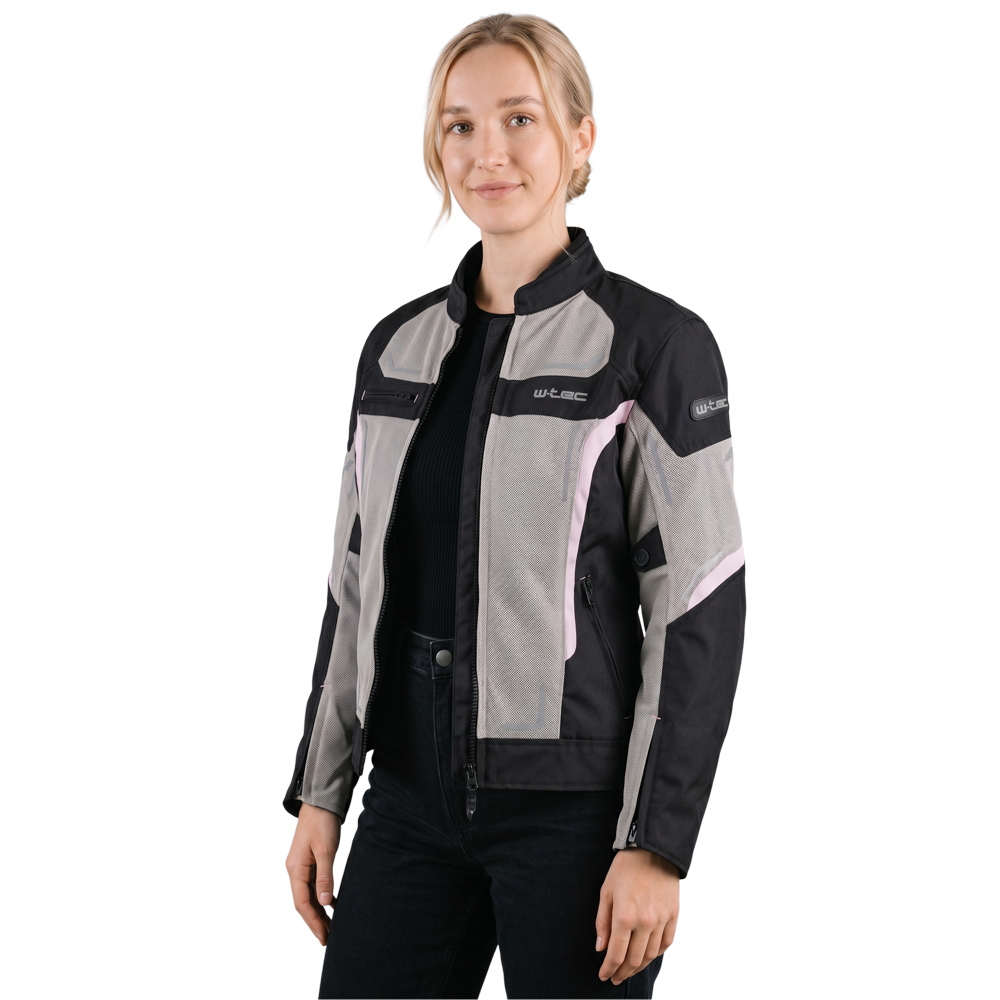 Letní dámská moto bunda W-TEC Mirelia černo-šedo-růžová M (obrázek 8)
