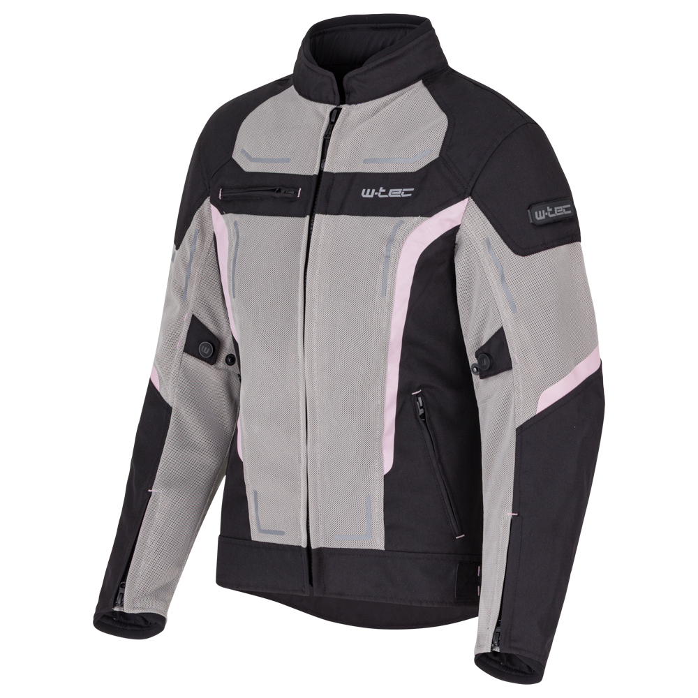 Letní dámská moto bunda W-TEC Mirelia černo-šedo-růžová M (obrázek 3)