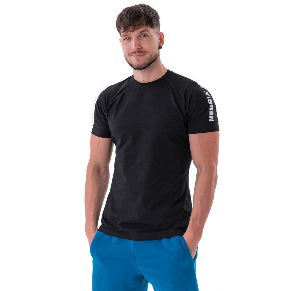 Pánské sportovní triko Nebbia „Essentials“ 326 Black - XL