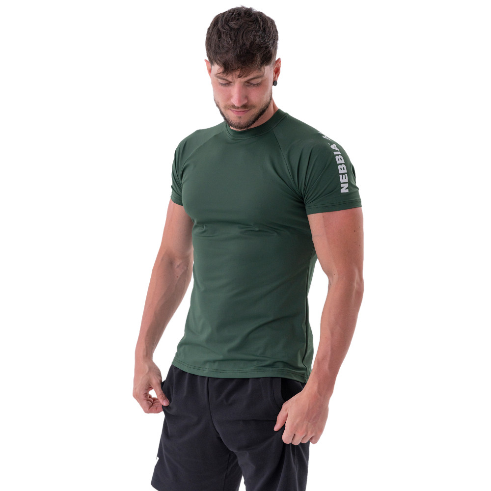 Pánské sportovní triko Nebbia „Essentials“ 326 Dark Green - L