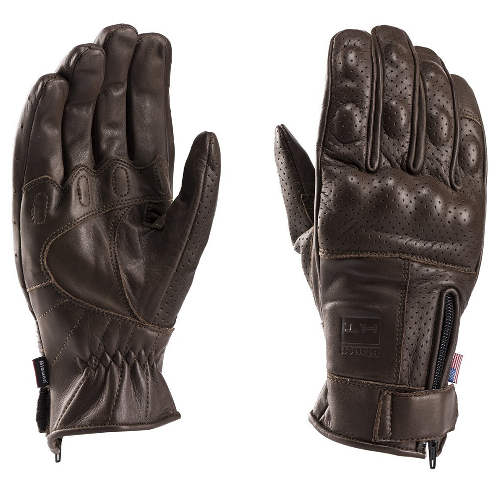 Moto rukavice Blauer Combo Dark Brown tmavě hnědá - M