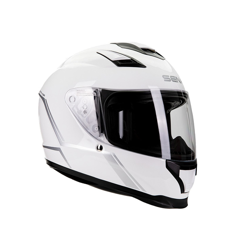 Moto přilba SENA Stryker s integrovaným Mesh headsetem Shine White lesklá bílá XL (61-62) - Obrázek 3