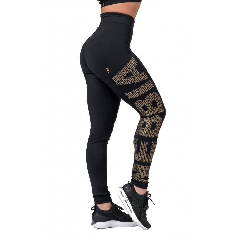 Dámské legíny Nebbia Gold Print 827 Black - XS