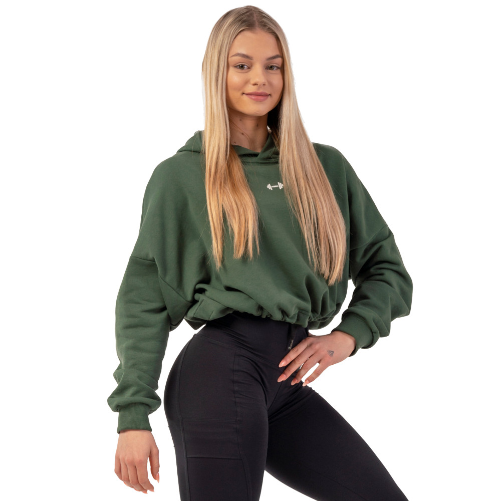 Volná crop mikina Nebbia Iconic 421  Dark Green  M/L