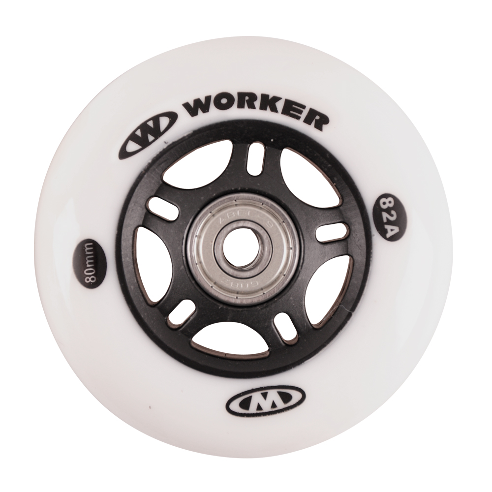 In-line kolečka WORKER 80mm a ložiska ABEC-7 chrome – Set 4 ks