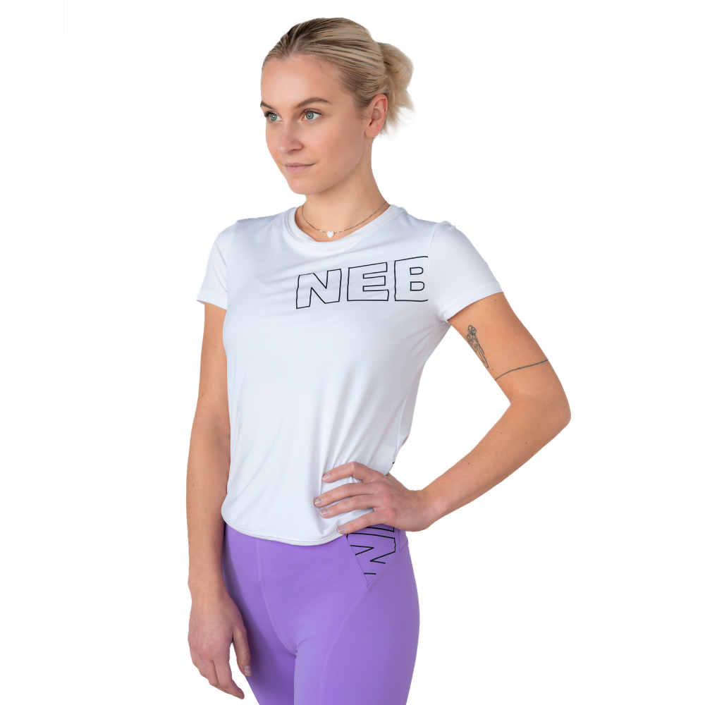 Dámské funkční triko s krátkým rukávem Nebbia FIT Activewear 440 White - XS