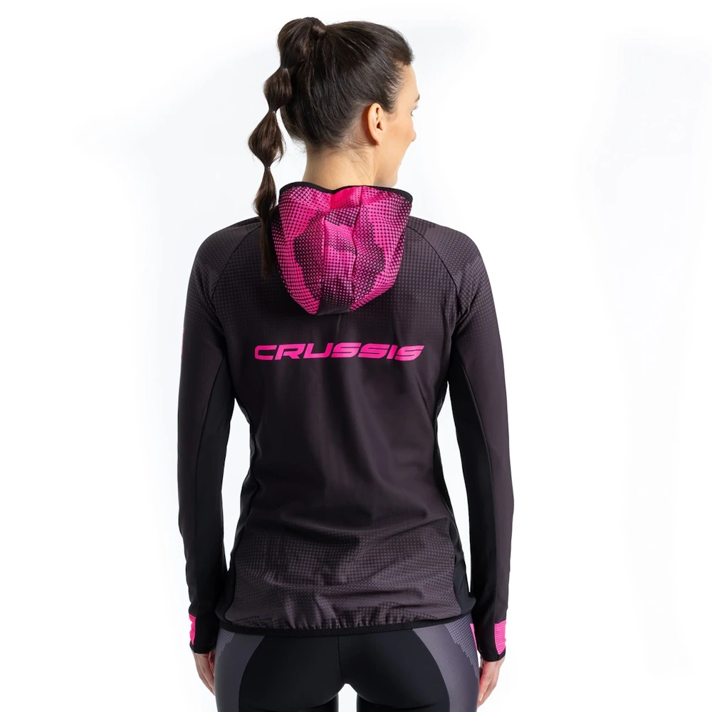 Dámská mikina CRUSSIS CSW-099 černo-růžová M - Obrázek 3