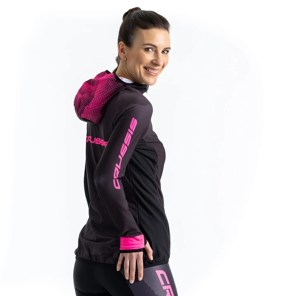 Dámská mikina CRUSSIS CSW-099 černo-růžová M - Obrázek 4