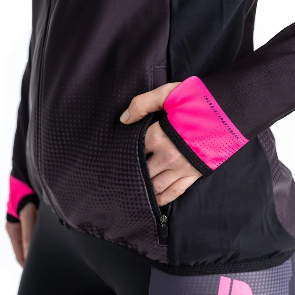 Dámská mikina CRUSSIS CSW-099 černo-růžová M - Obrázek 5