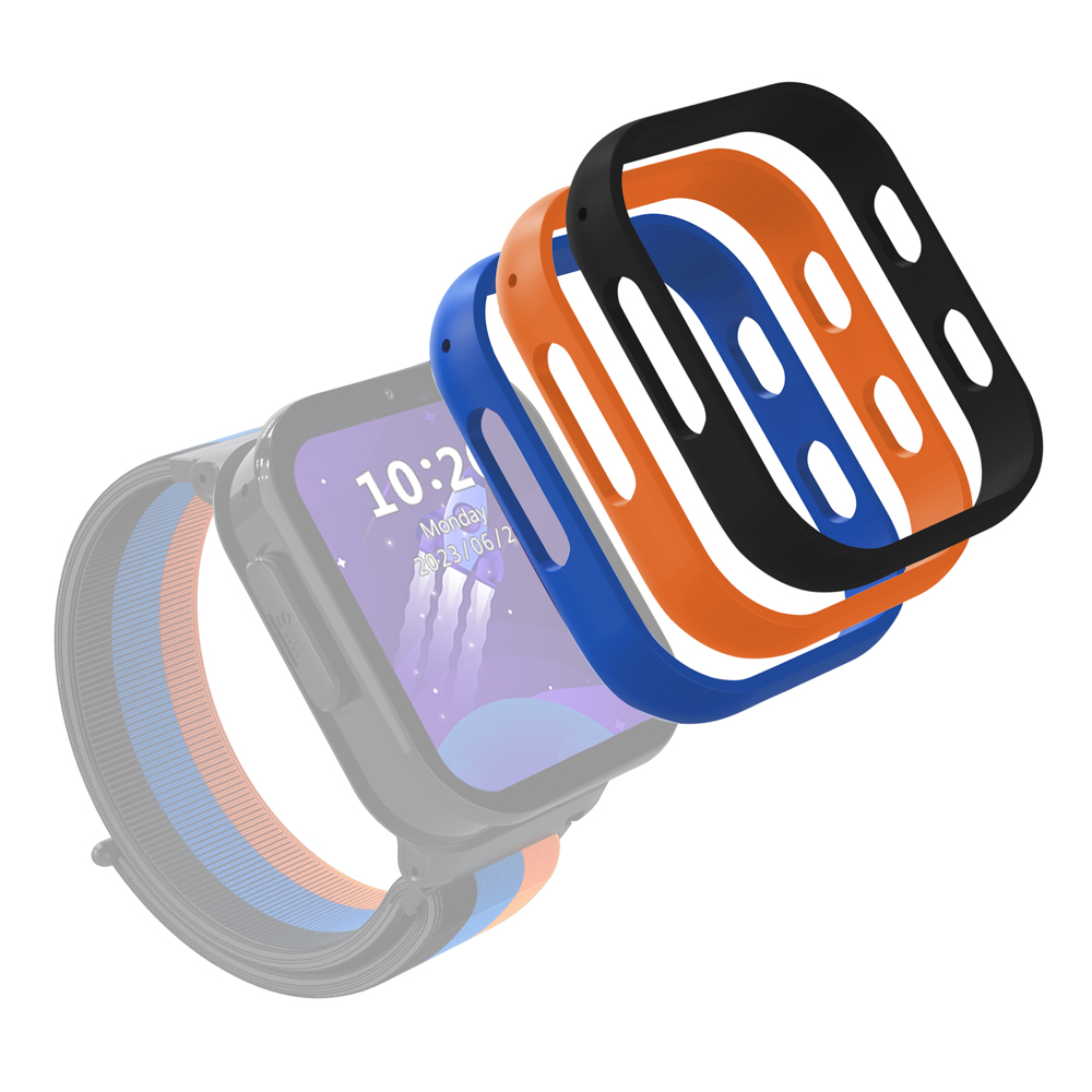 Náhradní silikonové rámečky pro chytré hodinky inSPORTline Cubbio 3ks černo-modro-oranžová