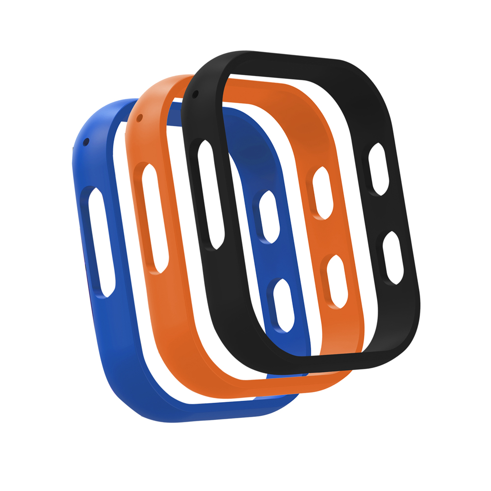 Náhradní silikonové rámečky pro chytré hodinky inSPORTline Cubbio 3ks černo-modro-oranžová (obrázek 5)