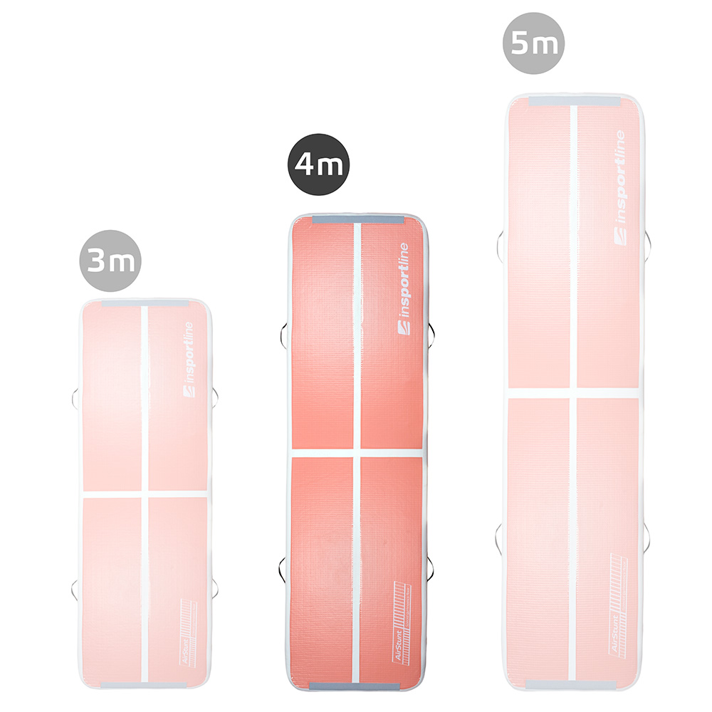 Airtrack inSPORTline Airstunt 400x100x10 cm korálová růžová - Obrázek 3