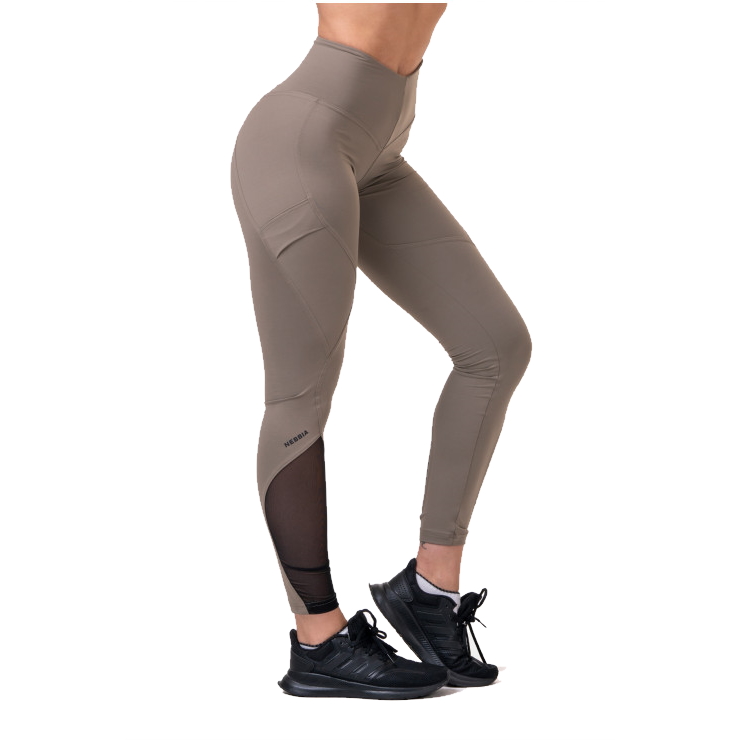 Dámské legíny s vysokým pasem Nebbia Fit a Smart 572  Mocha  L