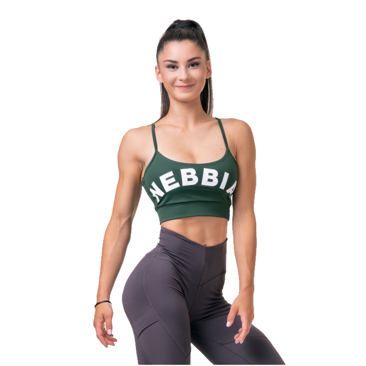 Levně Sportovní podprsenka Nebbia Classic Hero 579 Dark Green S