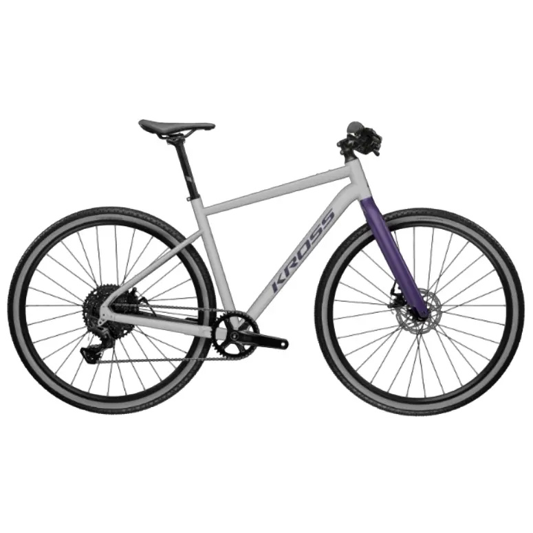 Gravel kolo Kross Esker 1.0 FL 28" - model 2026 L (20", 178-185 cm) šedá/fialová/lesk