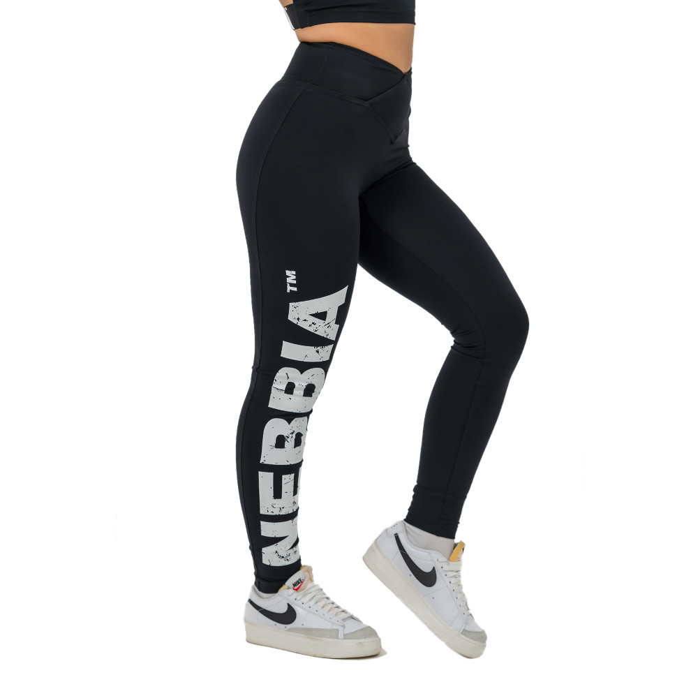 Fitness legíny s vysokým pasem Nebbia GLUTE CHECK 613 Black - S