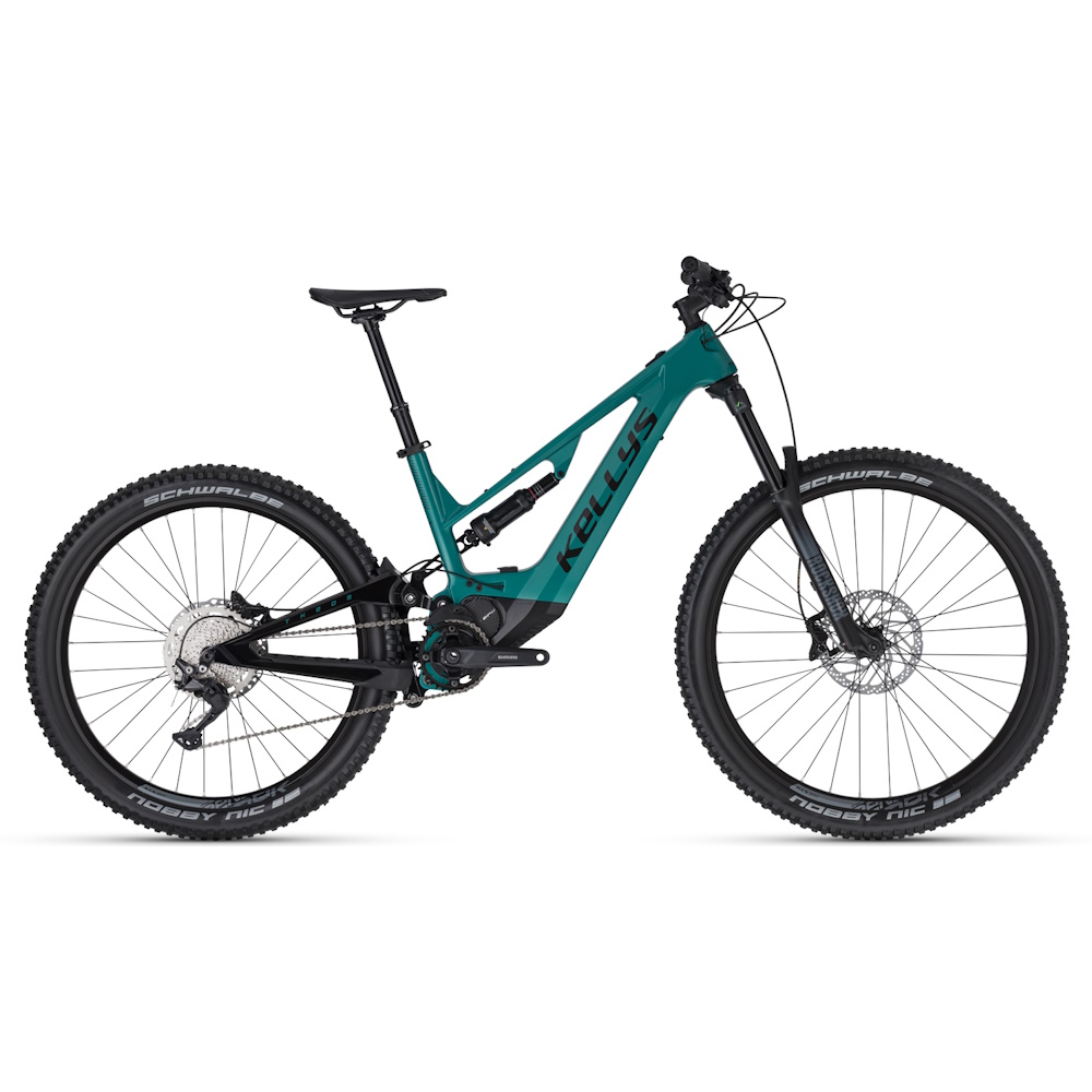 Levně Celoodpružené elektrokolo Kellys Theos F50 SH Teal 29"/27,5" 8.0 L (17", 176-196 cm)