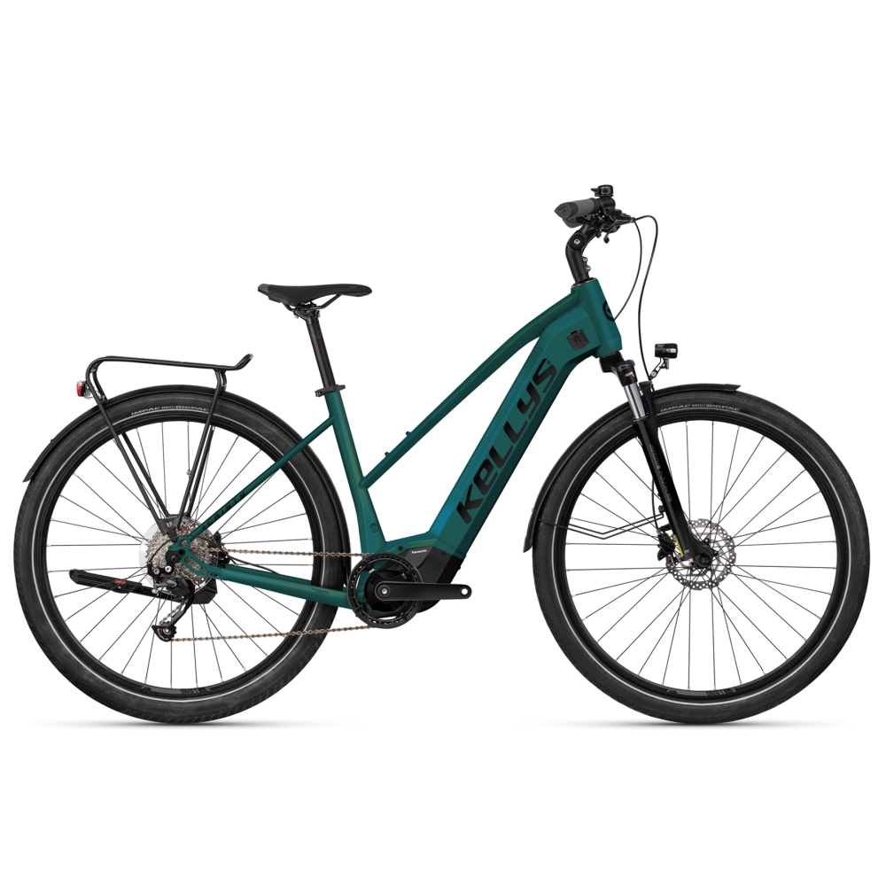 Levně Dámské trekingové elektrokolo KELLYS E-Cristy 30 P 28" 8.0 Magic Green L (20", 175-185 cm)