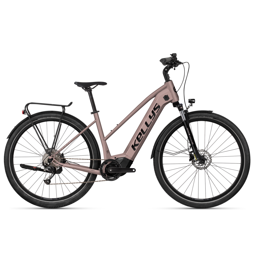 Dámské trekingové elektrokolo KELLYS E-Cristy 30 P 28" 8.0 Rose Gold - S (16", 157-170 cm)