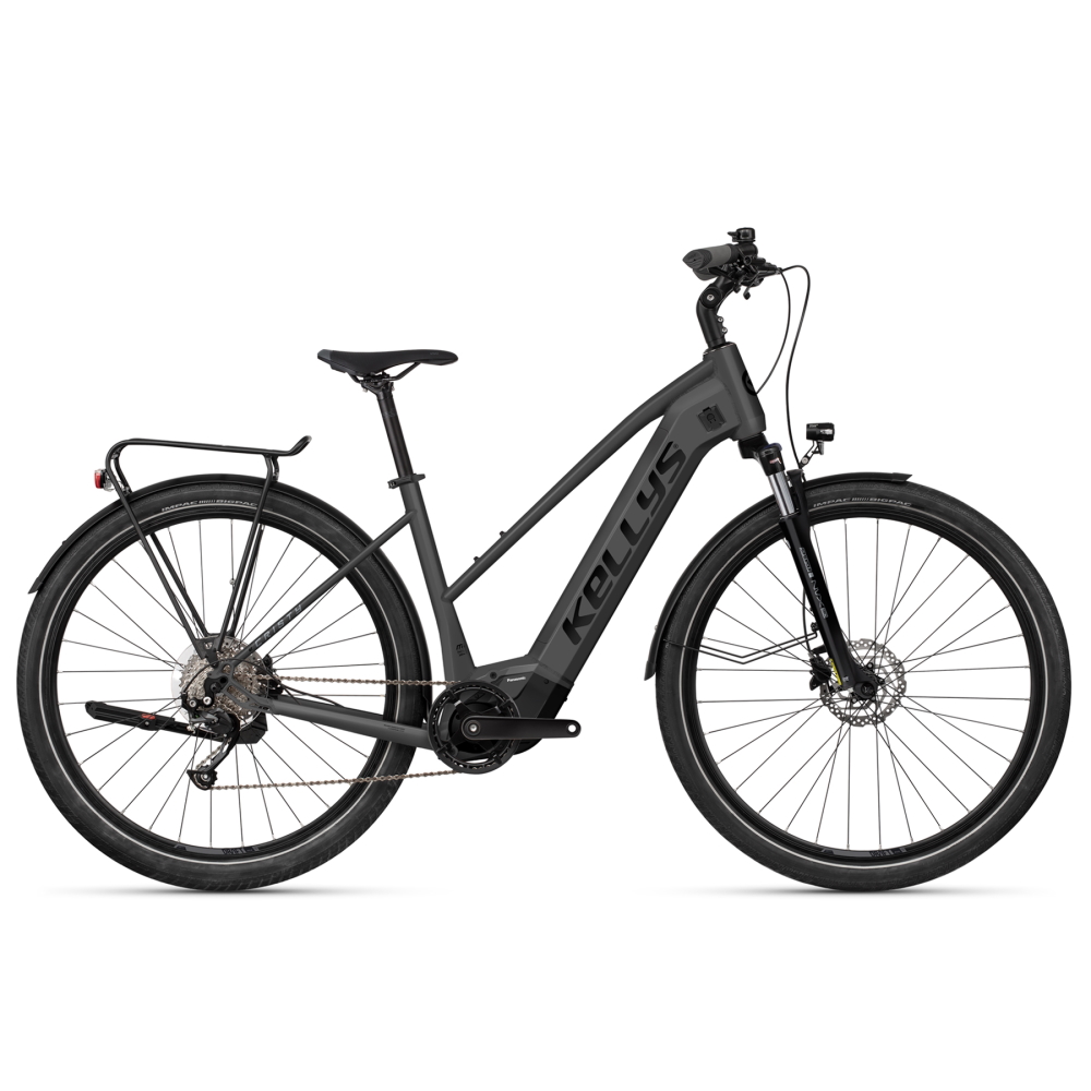 Levně Dámské trekingové elektrokolo KELLYS E-Cristy 30 P 28" 8.0 Anthracite M (18", 168-177 cm)