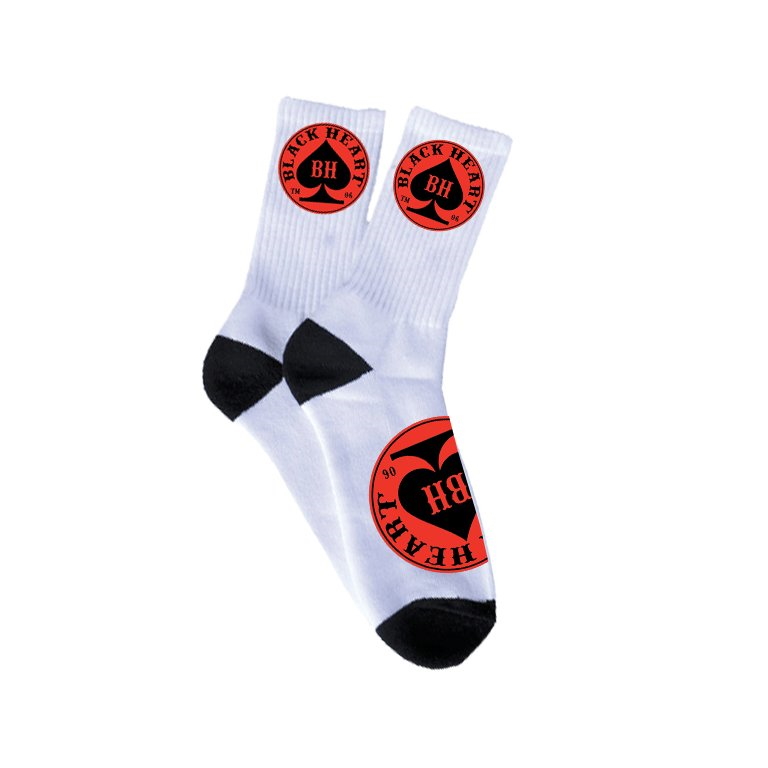 Ponožky BLACK HEART Red Ace Socks  10-11  bílo-černo-červená - bílo,černo,červená