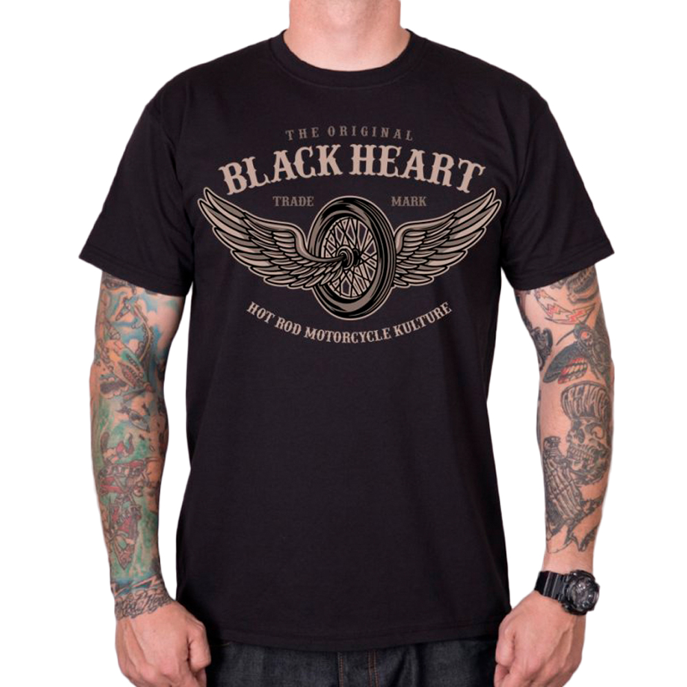 Triko BLACK HEART Wings černá - 3XL