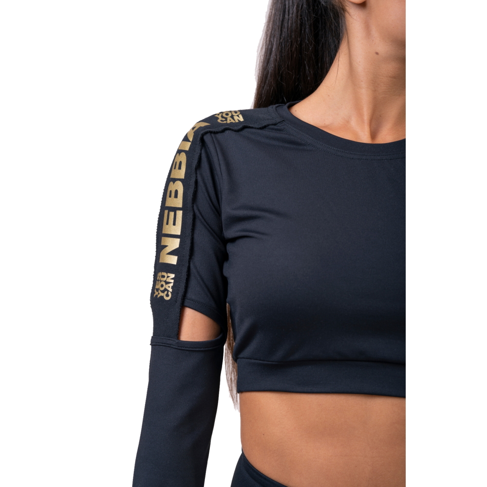Dámský crop top Nebbia Honey Bunny 821 Black XS (obrázek 4)