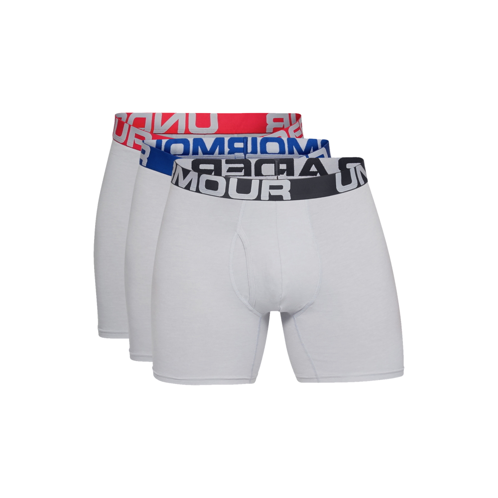 Pánské boxerky Under Armour Charged Cotton 6in 3 Pack  Mod Gray Medium Heather  S - Mod Gray Medium 