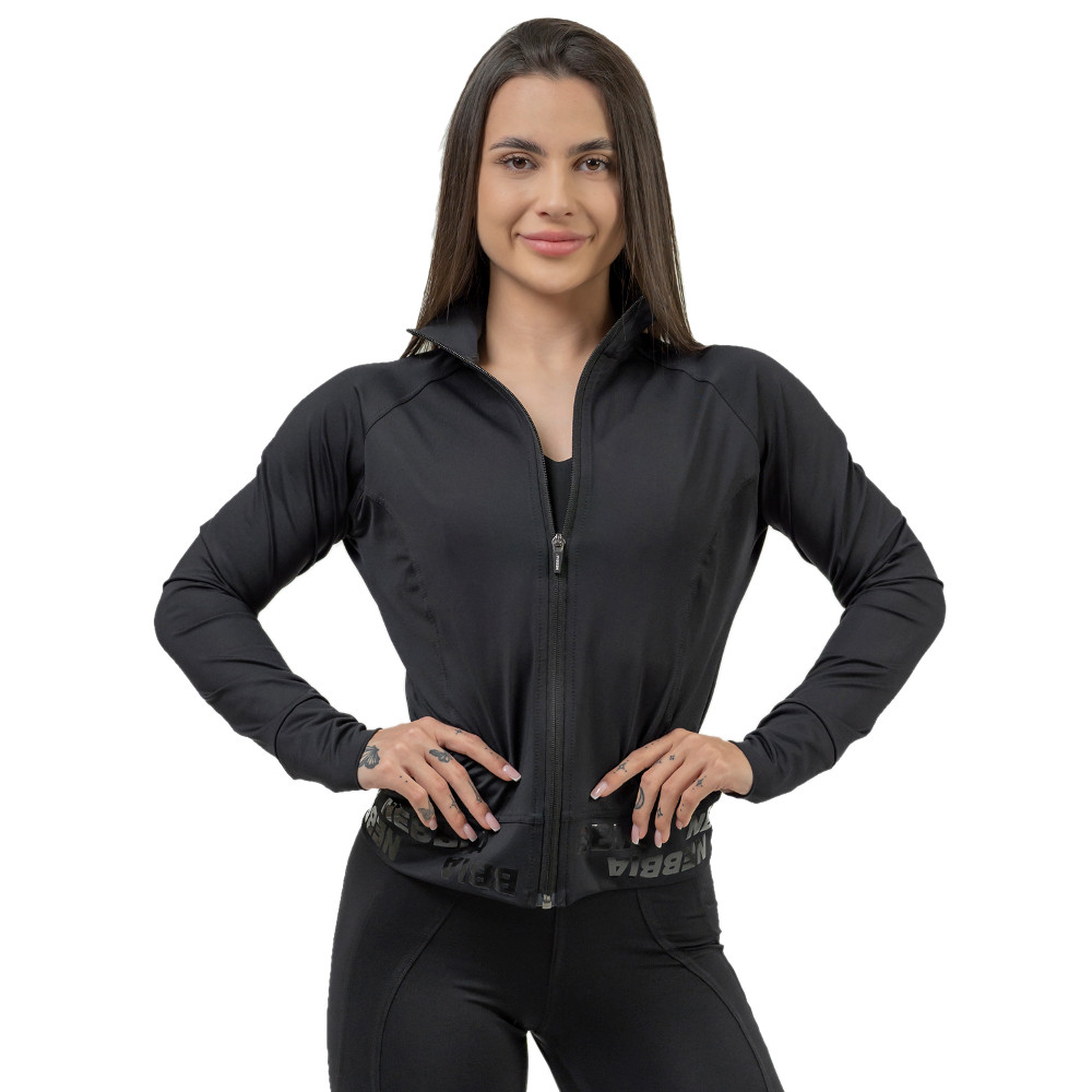 Levně Dámská mikina na zip Nebbia INTENSE Warm-Up 833 Black S