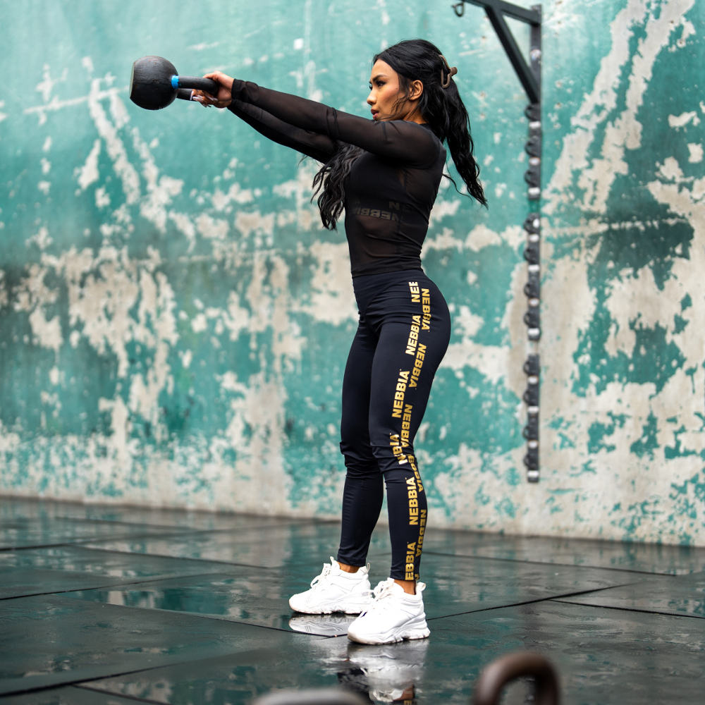 Dámské legíny s vysokým pasem Nebbia INTENSE Iconic 834 Black/Gold XS - Obrázek 2