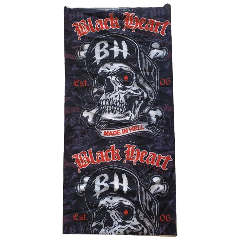 Nákrčník Black Heart Bones Černo-Červená