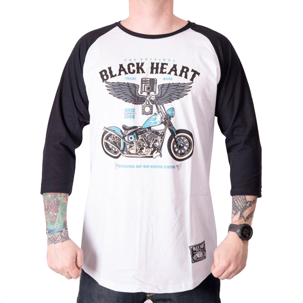 Levně Triko s dlouhým rukávem BLACK HEART Blue Chopper RG bílá M