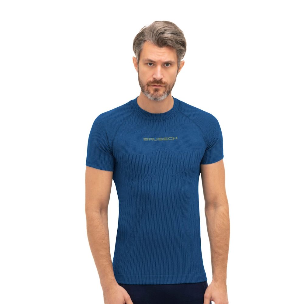 Pánské triko Brubeck 3D Run PRO s krátkým rukávem  Dark Blue  S