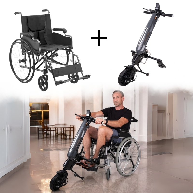 Mechanický skládací invalidní vozík inSPORTline Jakesully odlehčený s pohonem Oppatia