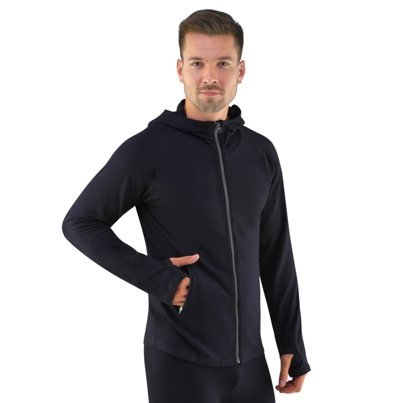 Unisex mikina s dlouhým rukávem a kapucí ECO Bamboo Sport černá - XL