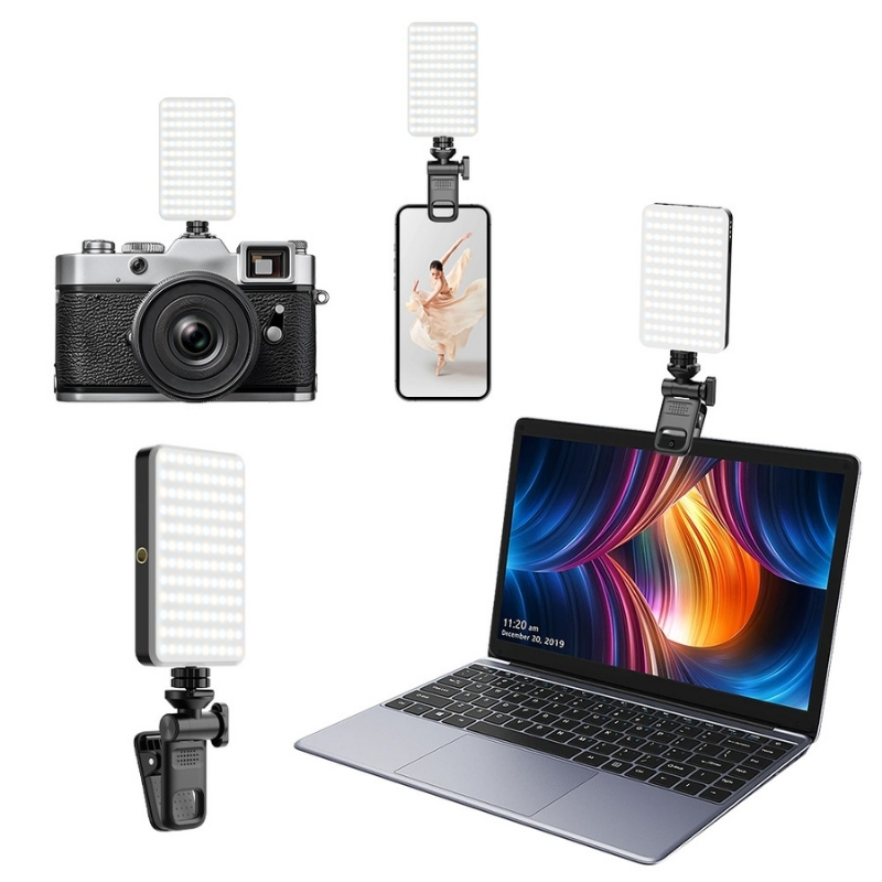 Mini výsuvný stativ Apexel s LED světlem a adaptérem pro akční kameru