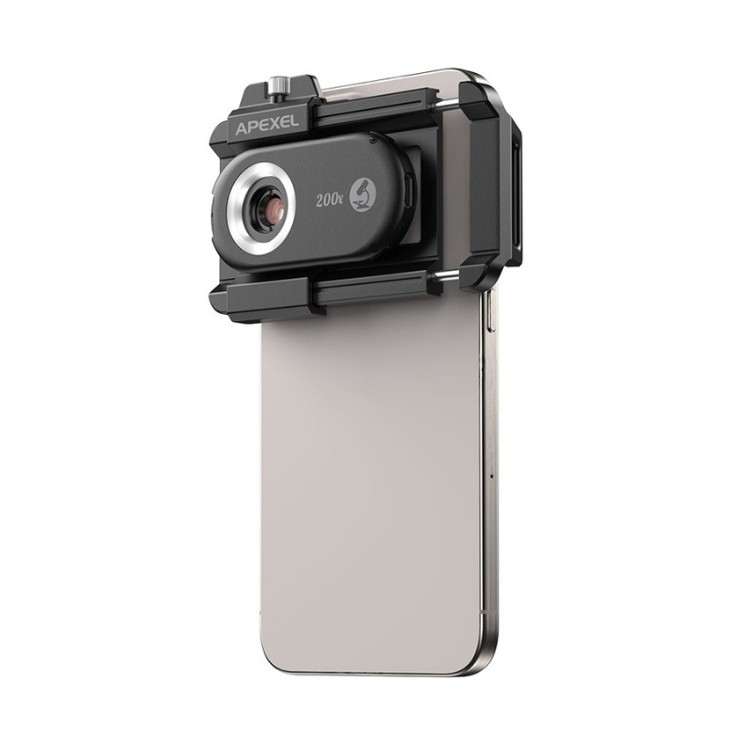 Mikroskop objektiv pro smartphone 200x Apexel s LED a UV světlem