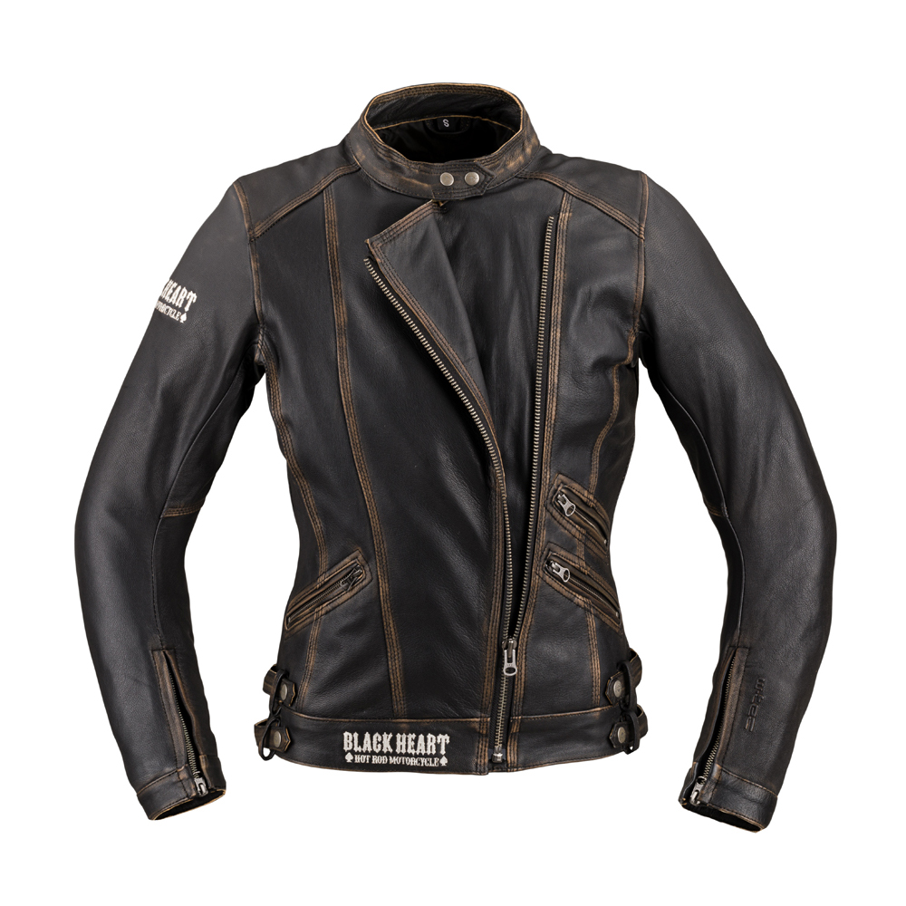 Dámská kožená moto bunda W-TEC Black Heart Lizza vintage hnědá - L