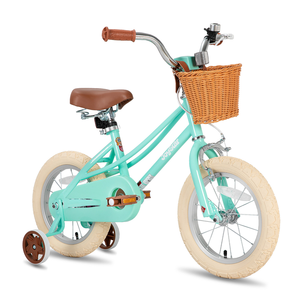Dětské kolo Joystar Retro 14" s košíkem • 92-120 cm mentolová