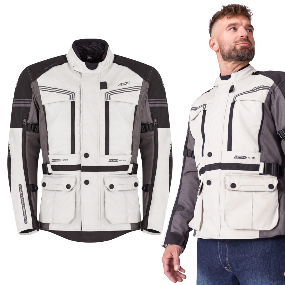 Pánská touringová moto bunda BOS Maximum Gray M