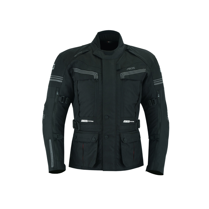 Pánská touringová moto bunda BOS Maximum Black - 5XL