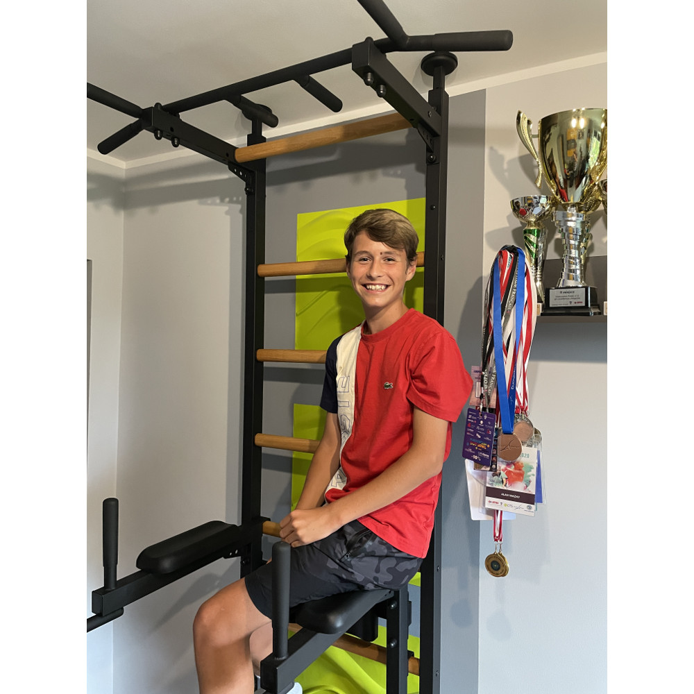 Žebřiny s hrazdou a bradly BenchK 522B 240x67 cm - Obrázek 5