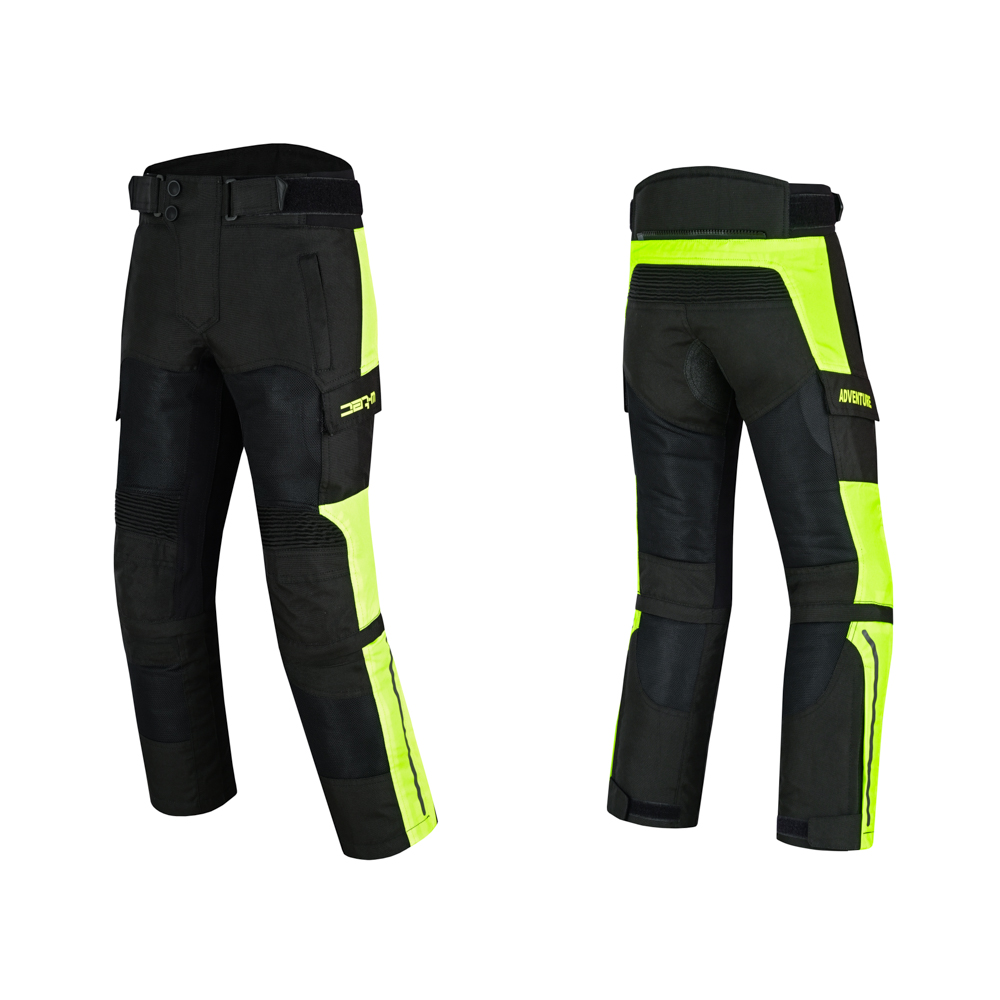 Dětské rostoucí moto kalhoty W-TEC Pinapoco černá-fluo XXL/3XL