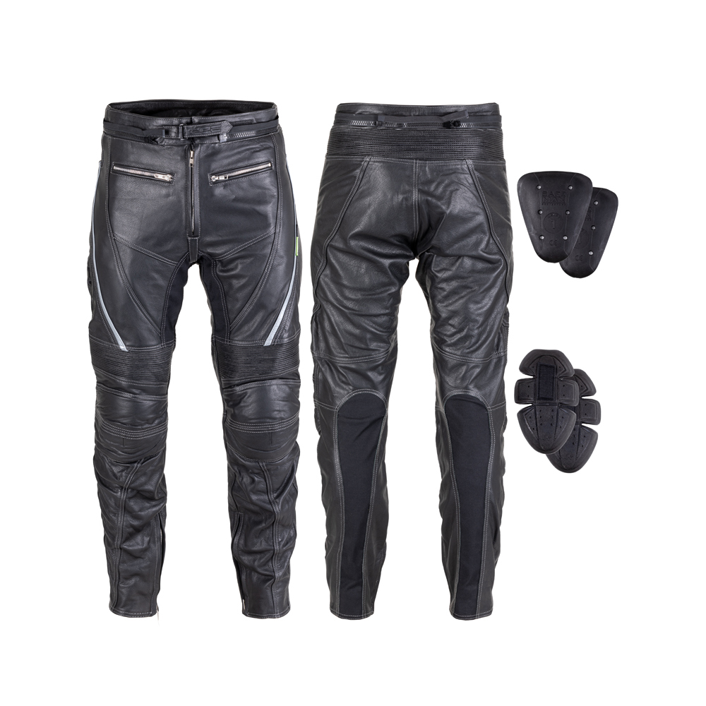 Levně Kožené moto kalhoty W-TEC Vilglen černá S