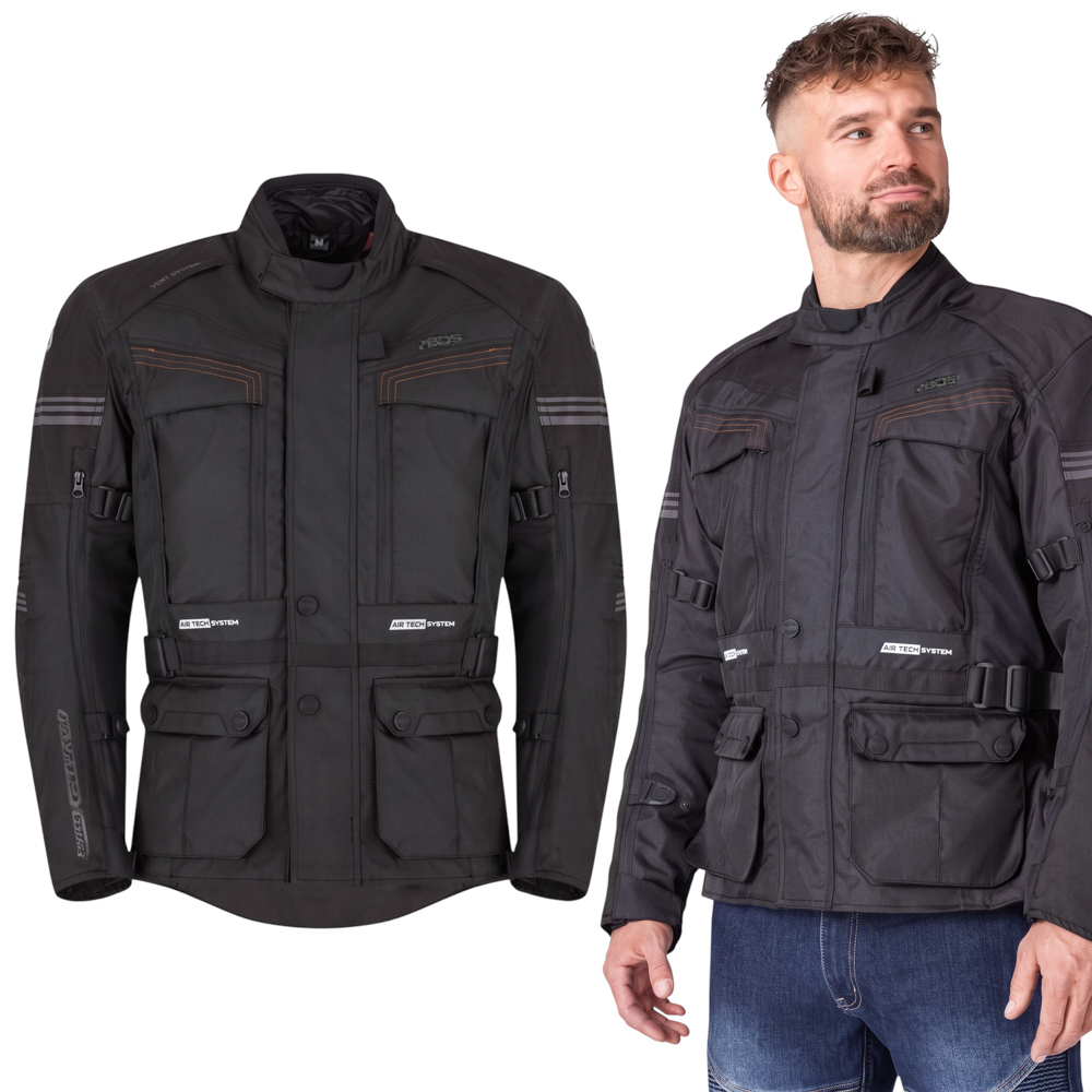 Pánská touringová moto bunda BOS Maximum Black M