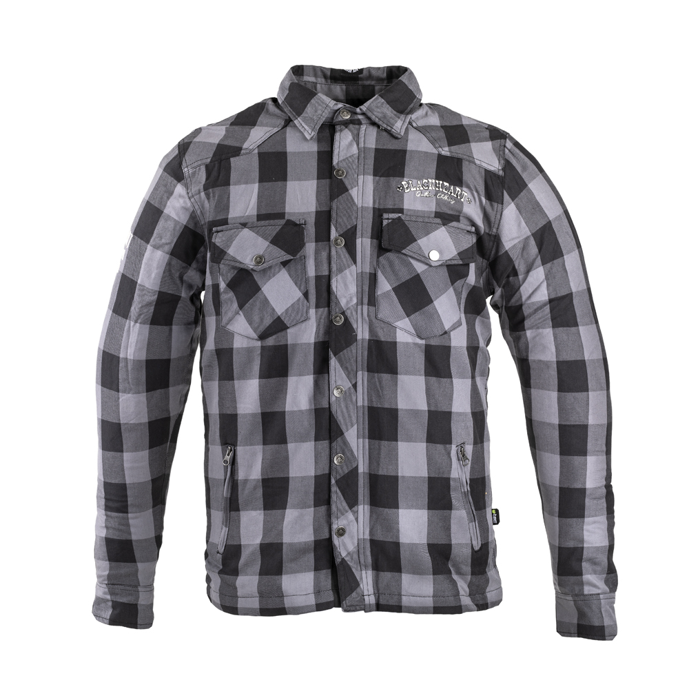 Flanelová košile W-TEC Black Heart Reginald s aramidem šedo-černá - M